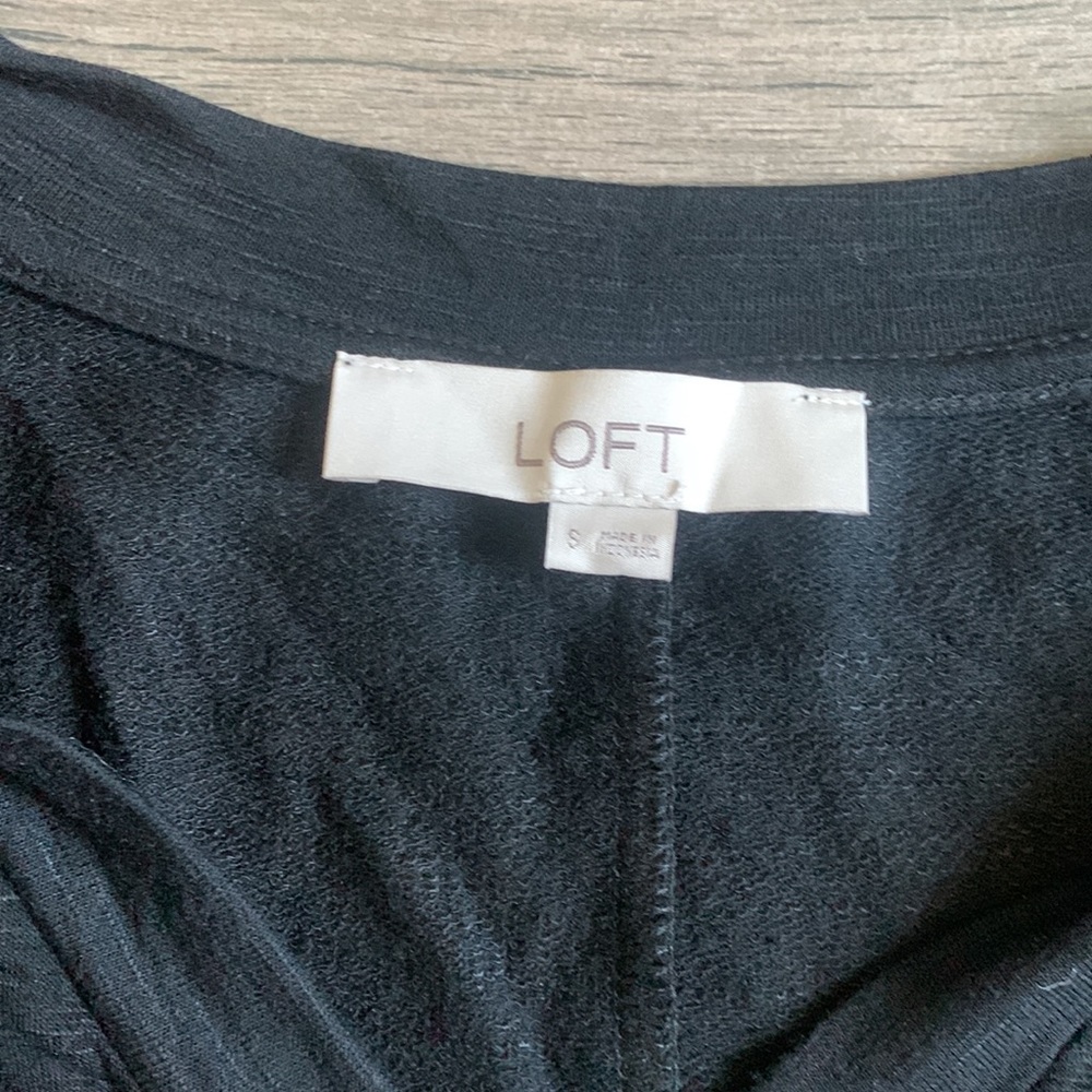 Loft black vneck top - Picture 2 of 5